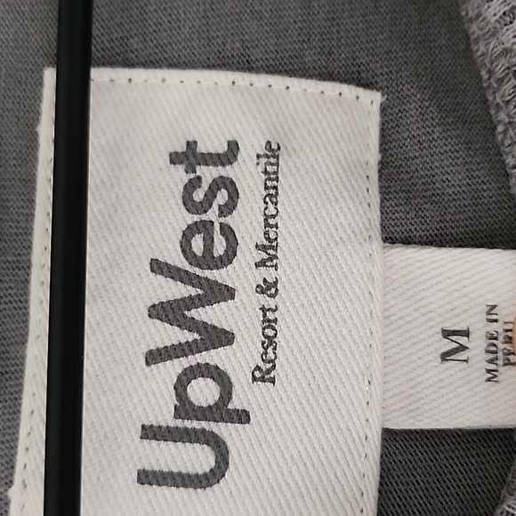 UpWest Mens Long Sleeve Crewneck 100% Cotton Sage Green Ribbed Size M - Picture 6 of 7